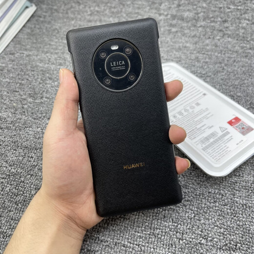 Huawei suitable for mate40pro original mobile phone case mate40e protective cover leather no original leather cross pattern basalt color plain leather back cover not available for Huawei Mate 40 Pro