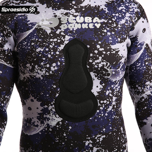 SPRAESIDIO free diving suit men's warm and cold-proof 3mm split N cloth semi-dry thickened fishing and hunting suit 3MM jellyfish suit black XL