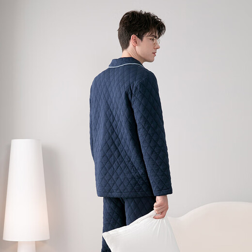 Fenton Pajamas Men's 7A Antibacterial Outer Pure Cotton 2025 Autumn and Winter New Warm Air Sandwich Couple Pajamas Home Clothing