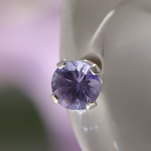 GEM STONE KING 1.25 carat 5mm tanzanite earrings 925 silver colored gemstone earrings for women exquisite classic earrings for women