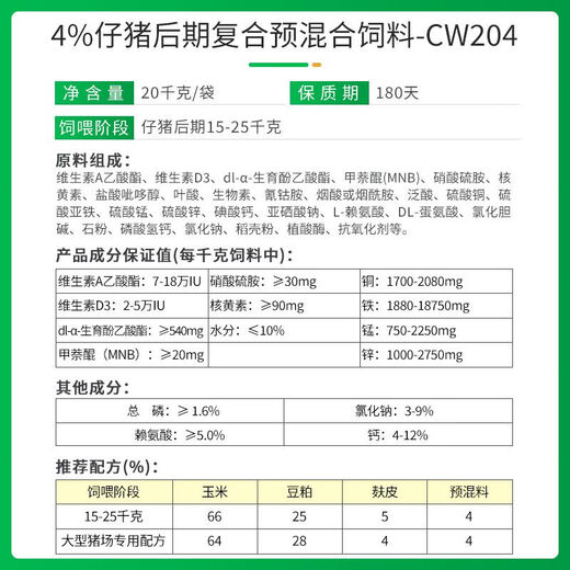 OIMG New Hope Liuhe Changwang 4% pig premix for small pigs, medium pigs and large pigs for fattening pigs general fattening pig premix for pigs 1kg*3 pack