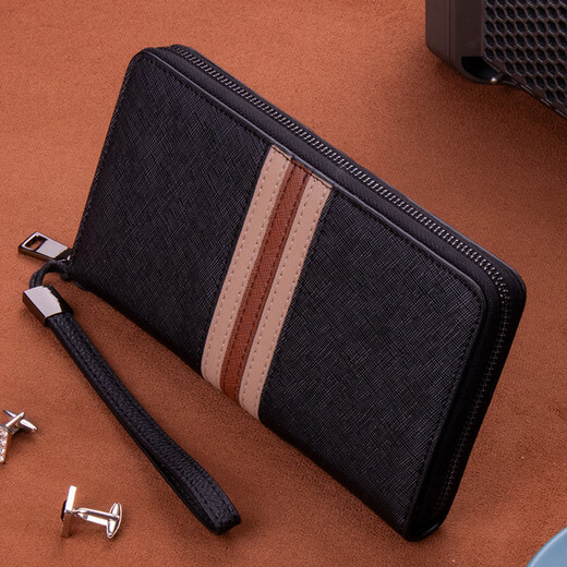 
Goldlion Qiying Store Men's Handbag Leather Clutch Men's Business and Casual Black Large (Hand-hold) 21.5*12*2.5cm