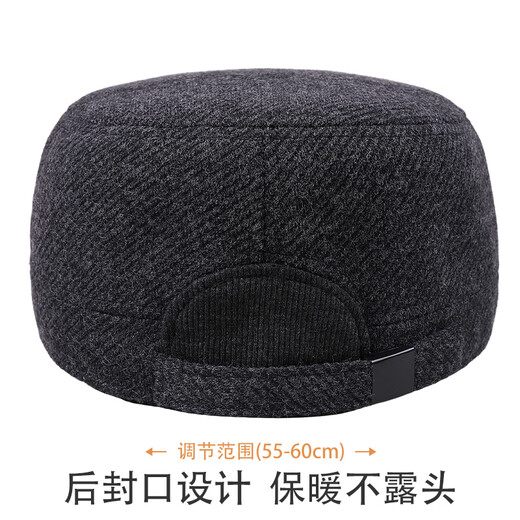 Desina woolen hat men's winter plush duck-billed hat for middle-aged and elderly people with thickened rear seal for cold protection and ear protection flat-top hat