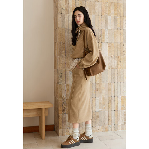 Mystery Show Design Sweatshirt Suit Skirt Women 2025 Autumn and Winter New Women's Korean Style Small Two-piece Set Women Apricot Rice Lace Butt Curtain One Size F