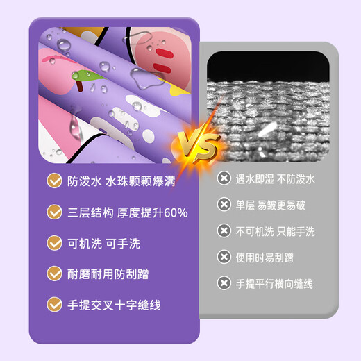 Youna Kindergarten Quilt Storage Bag Portable Organizing Bag Kindergarten Clothes, Cotton Bedding, Luggage, Waterproof and Moisture-proof, Little Girl - Large Size, Thick Satin, Free Name Card