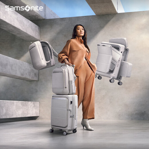 Samsonite-Koffer 20-Zoll-Doppel-Open-Deckungs-Trolley-Hülle Wet Dry Separation Koffer KT2 Rock Grey Boarding Passwort Box