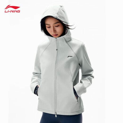 李宁加绒保暖防泼水运动风衣女子2025秋冬时尚运动外套AFDVE78