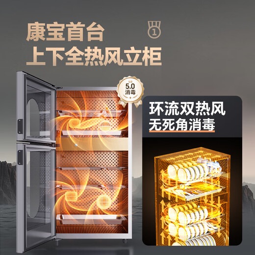 Canbo 304 stainless steel sterilization cabinet household countertop baby bottle tableware high temperature two-star double door thermal wind sterilization cupboard national subsidy XDZ110-KT