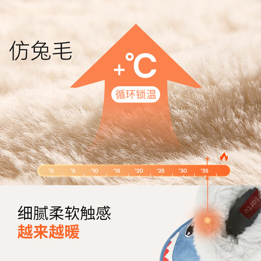 Carter Rabbit Children's Snow Boots Cotton Boots Thickened Boys' Fur Shoes Plus Velvet Boots Winter Girls' Cotton Shoes Blue Shark 25 Inner Length 15.5cm Foot Length 14.3-14.9cm