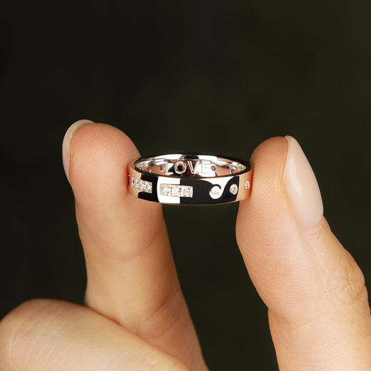 APM Monaco Zhou Yiran's same LOVE Morse code ring couple ring gift for girlfriend