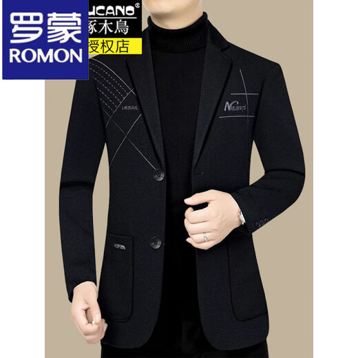 Romon Casual Suit Jacket Men's Suit Autumn and Winter 2025 New Business Casual Middle-Aged Dad Top Burgundy No-Iron Single Suit Jacket 2XL
