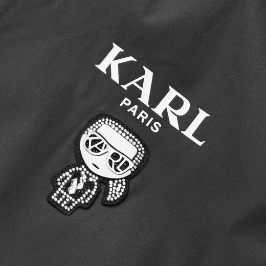 Karl Lagerfeld Men's Contrast Color Hooded Jacket LOGO Jacket Cotton Jacket Winter New Men's Clothing Galeries Lafayette M26Y3501 Black M (48)