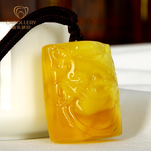 Carol auxiliary first title ring, beeswax pendant for men and women, gold twisted honey carving, natural amber pendant, unique gift