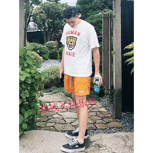 
Human Made Japanese trendy brand human made letters tigress bat short-sleeved men and women ins spring and summer polar bear duck T-shirt 3878 white L