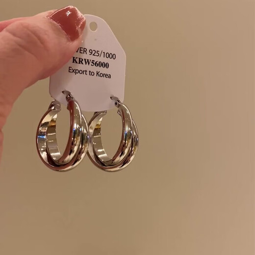 Yican Light Luxury Geometric Cross Earrings for Women 2025 New Hot Style Niche Unique Earrings High-Quality Earrings Temperament Earrings Silver Geometric Cross Earrings