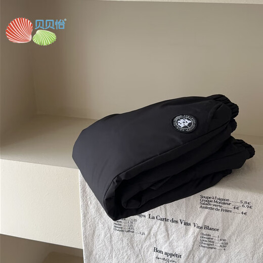 HAL.DUCK children's down pants for boys and girls, warm white duck down outer wear for large, medium and small children, thickened overalls, winter, brand black 100, recommended height 85-95