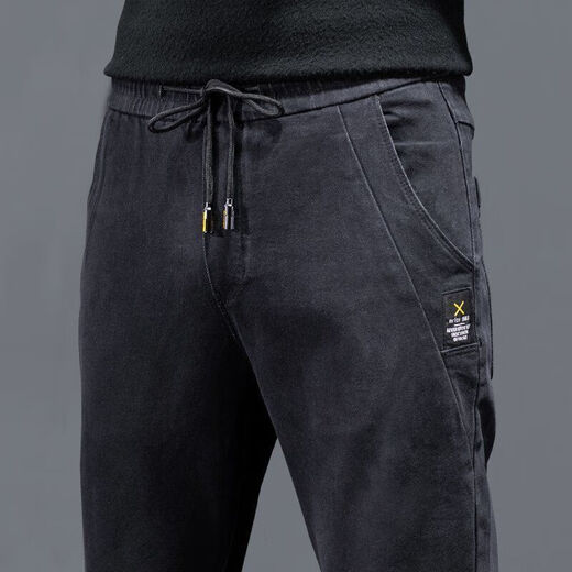 Denim work pants for men, wear-resistant, loose, casual, work-wearing labor protection pants for spring, autumn and winter work clothes, 433 gray, regular style, 4XL, recommended 155-170 Jin Jin equals 0.5 kg
