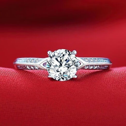 Genuine PT950 platinum ring for women, fashion and personality, moissanite couple's ring, platinum proposal diamond ring for men and women, 2.9g, simple women's ring, 0.5 carat (opening can be adjusted)