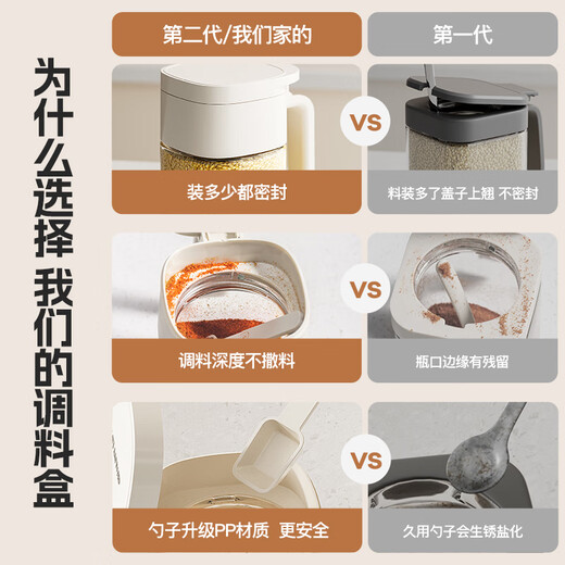 ASD seasoning box seasoning jar set household seasoning bottle kitchen salt shaker glass seasoning jar seasoning box seasoning jar