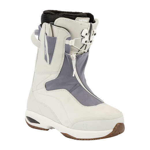 NITRO Snowboarding Shoes 2526 Snow Season FATE All-region All-purpose Skiing Shoes Snowshoes for Carving and Sliding on Snowboards Gray White (Hot-Selling Recommendation Fashionable and Versatile) 39 (Inner Length 255mm)