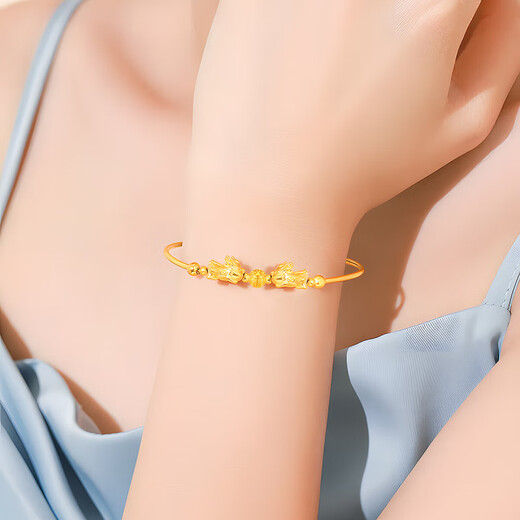 Lianshi 18K gold lucky money beads S925 silver bracelet AU750 bracelet birthday gift holiday gift 1