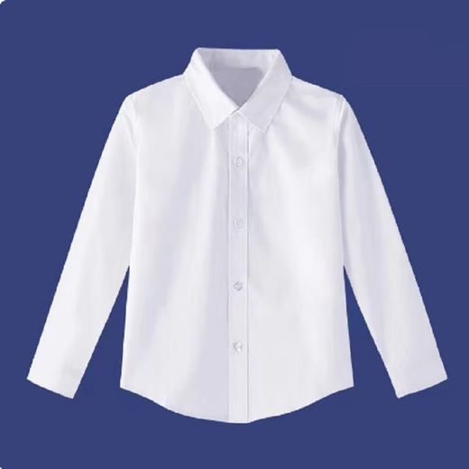 Children's pure cotton white shirt white shirt long-sleeved pure cotton spring and autumn primary school uniforms middle and older children girls JK performance clothes white shirt-long-sleeved-same style for men and women (pure cotton) 140