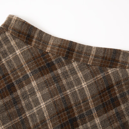 Xiangying Retro Plaid Woolen Skirt Women's 2025 Winter New Style Wool High Waist Slim Brown Medium Long Skirt Brown M 160/84A/95-110Jin Jin is equal to 0.5 kg