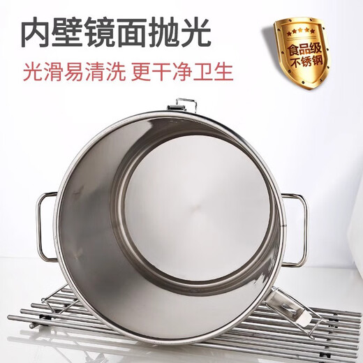 Binhuang 304 stainless steel rice bucket household lockable insect-proof and moisture-proof sealed rice tank thickened food-grade rice storage box without lock buckle thickened diameter 25 height 25cm