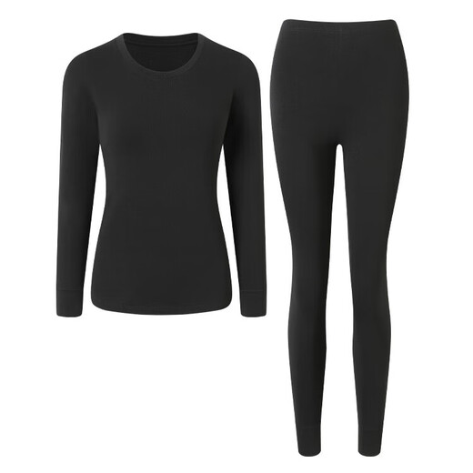 Hecho en Jingdong [Yunrou Cotton 10a Antibacterial] Cear termal de algodón Xinjiang para mujeres con ropa de otoño y pantalones para mujeres en mujeres negras M