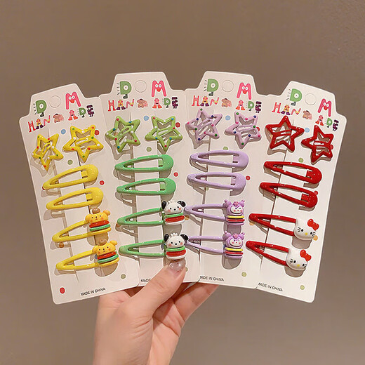 Children's sweet and cute hair clip Melody Cullo Mi Cinnamon dog hair accessories set bb clip bangs hair clip hair clip headdress TS263-01 pink Kitty cat hair clip
