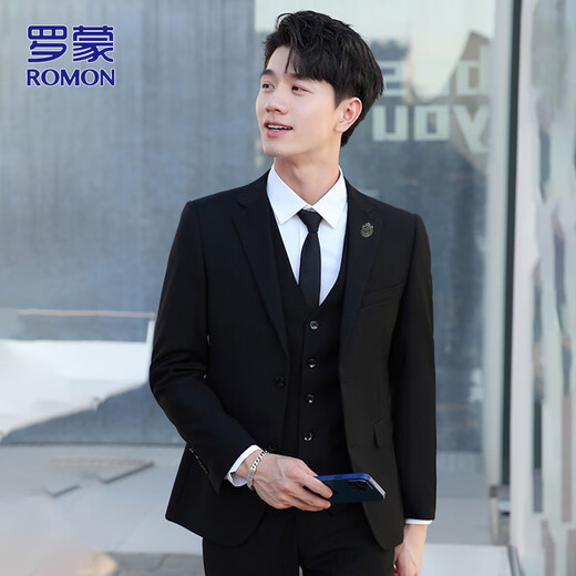 ROMON suit men's autumn business slim suit professional formal suit groom and best man wedding dress jacket