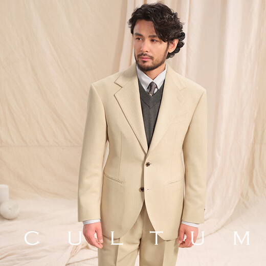 CULTUM Gentleman Armor Cavalry Twill Fabric CULTUM Business Commuting Anti-Wrinkle Easy-Care Suit Suit Men's Suit Black Two-piece Set 54 B