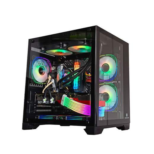 玩嘉 孤勇者MINI白电脑机箱台式机MATX海景房240一体水冷全侧透ITX桌面 孤勇者MINI黑