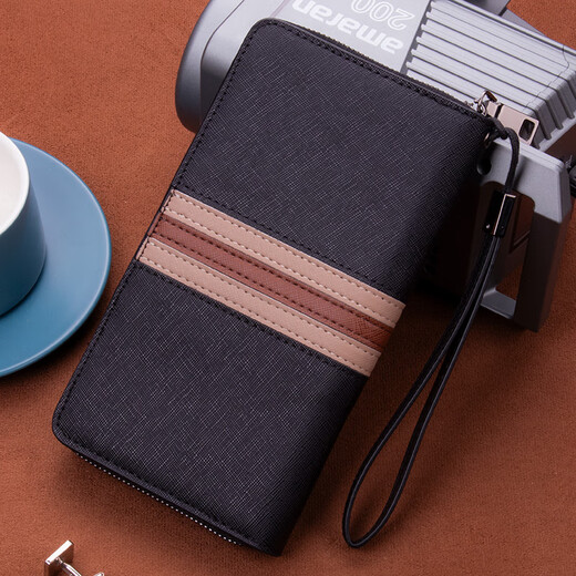 
Goldlion Qiying Store Men's Handbag Leather Clutch Men's Business and Casual Black Large (Hand-hold) 21.5*12*2.5cm