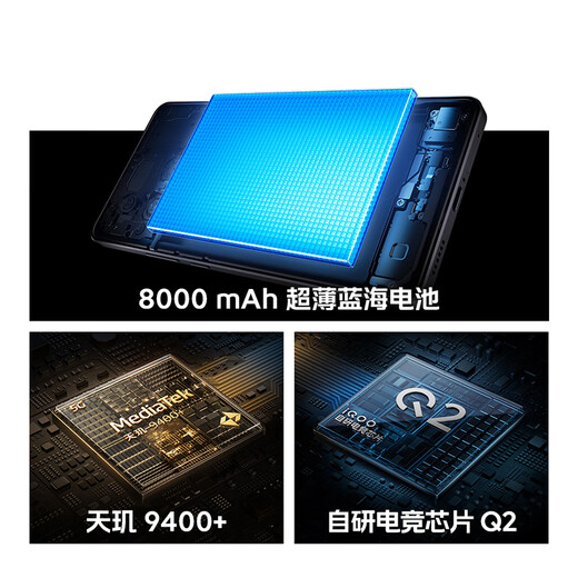Vivo iQOO Z10 Turbo+ 12G+512G Yunhai White 8000mAh Ultra-thin Blue Ocean Battery Dimensity 9400+ Flagship Core Exclusive for Enterprise Customers