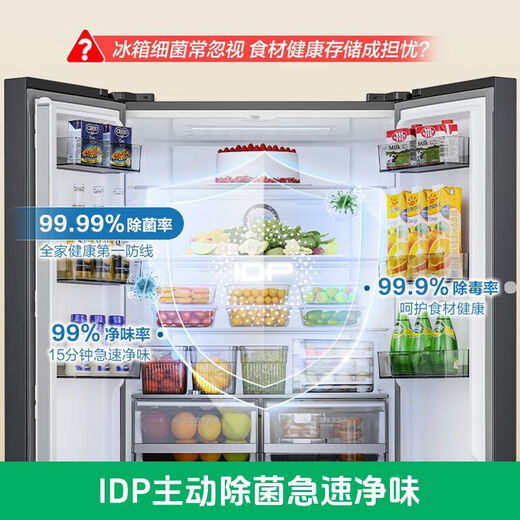 Rongsheng Refrigerator IDP Active Sterilization Cross Door Dual System Dual Cycle First Level Energy Efficiency Dual Frequency Conversion Air Cooling 500+L