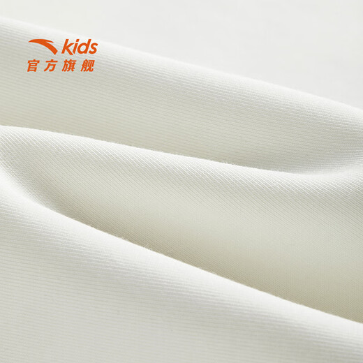 ANTA (ANTA) children's T-shirt men's big children's wear 2026 spring youth naughty trendy Coco silk knitted long-sleeved shirt 352538401 Vanilla White-2 130