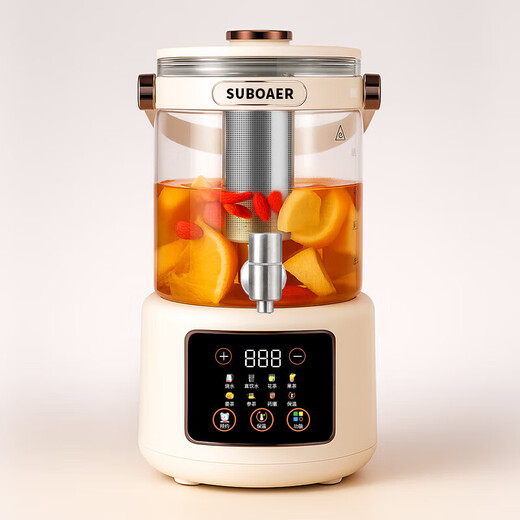 SUBOAER Subo Health Pot 4.5L Large Capacity 316 Heating Plate Multifunctional Household Tea Maker Stewing Pot One-piece Teapot Boiling Kettle Flower Teapot Mid-Autumn Festival Gift for Friends 4.5L Thickened 304 Stainless Steel Heating Plate + 304 Tea Drain