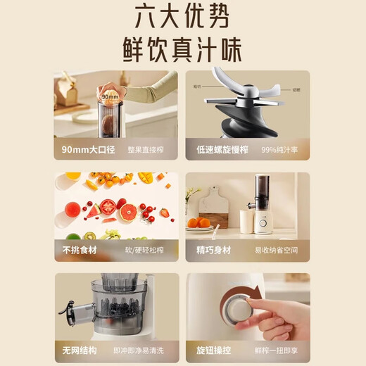 Joyoung Government Subsidy NFC Juicer Original Juicer Household Multifunctional Electric Ice Cream Machine Fully Automatic Cold Pressed Juice Fruit and Vegetable Machine Residue Juice Separator Z5-LZ550