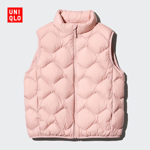 Uniqlo children's clothing boys and girls high-end light down vest jacket jacket vest warm three treasures 471376 11 pink 120