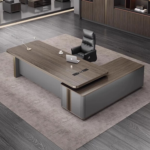 Mutini boss desk and chair combination office boss table simple modern president desk executive manager desk and chair 1.6m boss table without side cabinets + multi-functional wire box