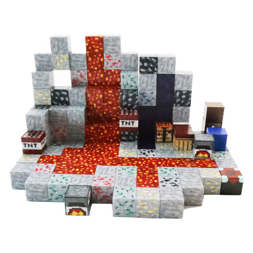 MC Minecraft Magnetic Square Full Set Tile Mini Magnet Building Blocks Children's Magnetic Toys Boy 15816 Send 7 Send Storage Bucket Gifts