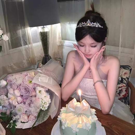 Half crystal princess crown tiara for female eighteenth birthday bride crown goddess high-end headband children's props flash diamond zircon crown