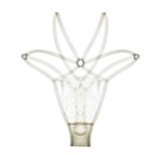 49 yuan 3 pairs of European and American French sexy underwear women's lace transparent thong comfortable pure cotton crotch low waist seamless white one size