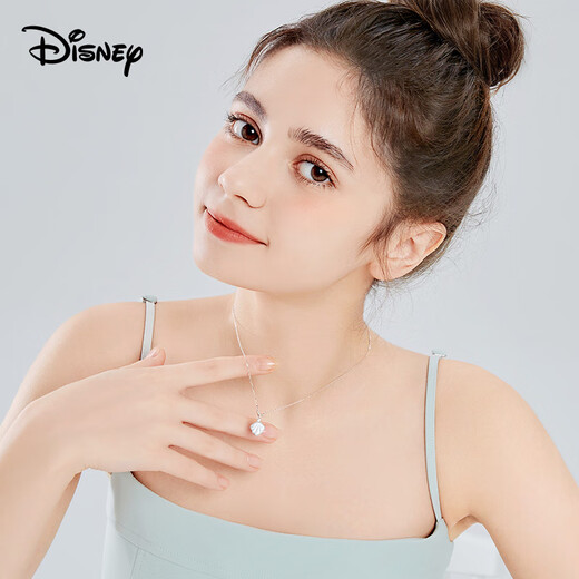 Disney Mermaid Series Fritillaria Necklace 925 Silver Clavicle Chain Light Luxury Niche Valentine's Day Birthday Gift