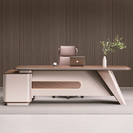 Ancient blister boss desk office desk and chair, simple modern high-end leadership office executive desk, president computer desk desk 2.6m blister boss desk + boss chair + 3.2m file cabinet