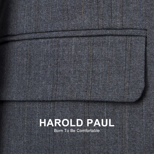 HAROLD PAUL dark gray striped no-iron anti-wrinkle suit men's business casual dark gray XL recommended 65-75kg (refer to the size chart)