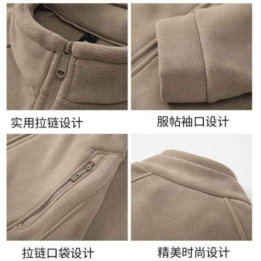 Catman Fleece Jacket Polar Fleece Jacket Men's Autumn and Winter New Double-sided Velvet Thickened Warm Lined Lamb's Velvet Jacket Men