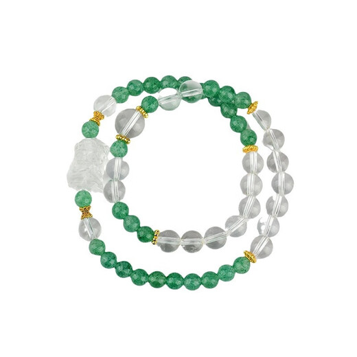 Natural Green Erdbeer weißer Kristall Zakiram Armband Gelb Gummi Blume Zyklon Armband Bogen Rabbit Ohr Anhänger C691 Grüne Erdbeer weiße Kristall Zakiram Matching Zertifikat