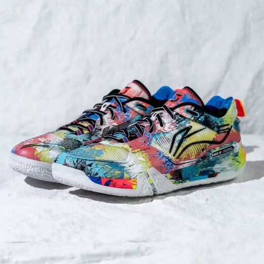 Li Ning (LI-NING) badminton shoes new ground flying PRO men's and women's lightweight high rebound professional competition shoes ground flying 3 PRO artist color 43 (270mm)